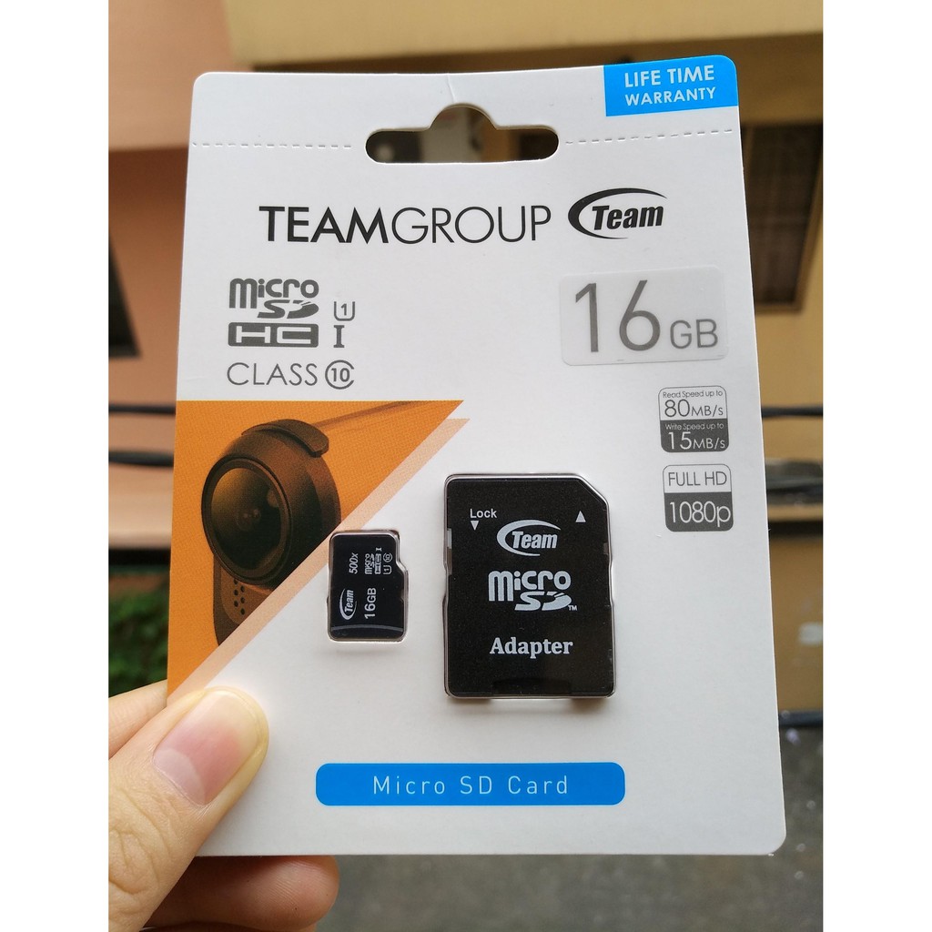 Thẻ nhớ MicroSD Team Class 10 16Gb và Adapter