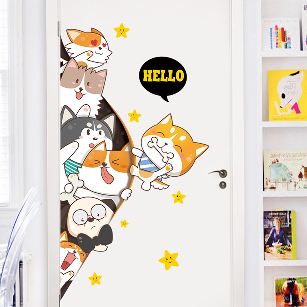 Decal dán tường cho bé yêu, sticker dán tường cho bé vừa chơi, vừa học Mẫu Mèo Hello C25