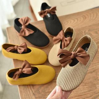 Giày búp bê đính nơ chống trượt cho bé gái