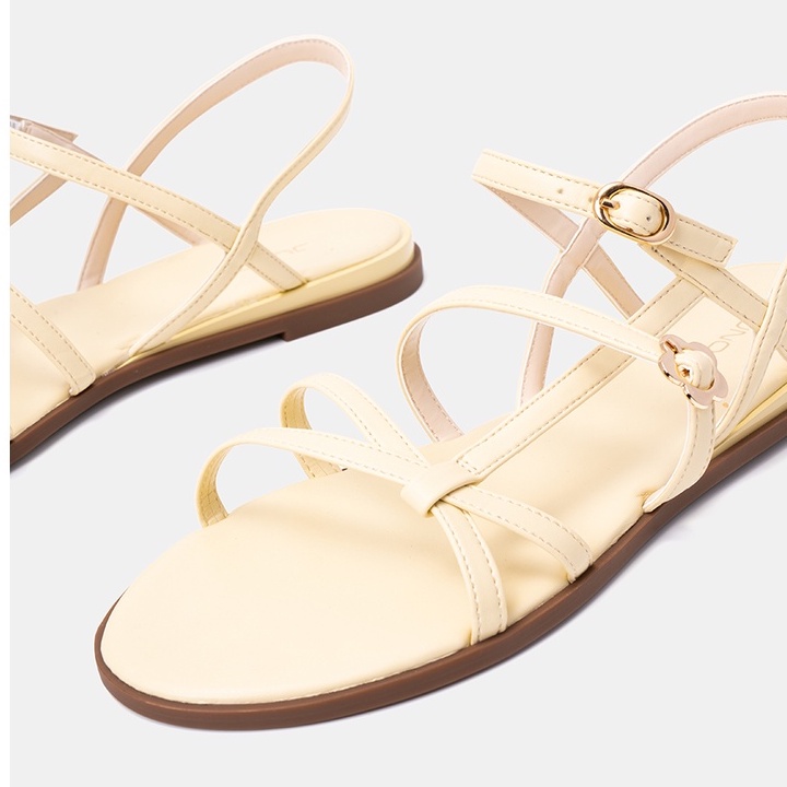 Giày Sandal Nữ Thời Trang 3cm JUNO Dây Bệt Gắn Khoá Hoa Trang Trí SD03056