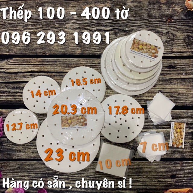 Giấy nến tròn đục lỗ size 11.4 - 12,7 - 14 cm dùng cho xửng hấp tre