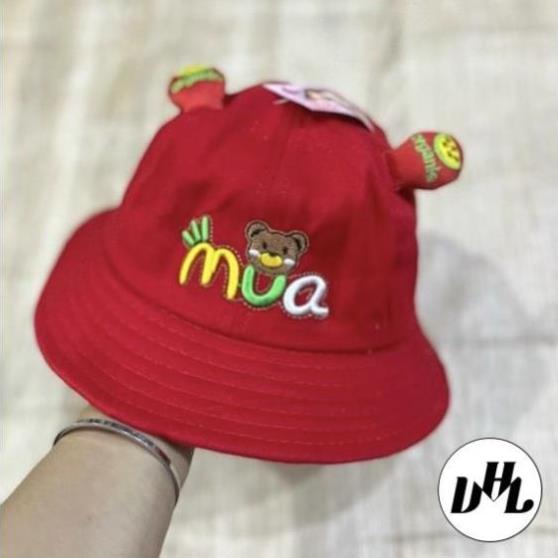 Nón cho bé (2 tuổi - 4 tuổi) , mũ trẻ em  thêu MUA  vải Cotton mềm êm cute (Ảnh thật)