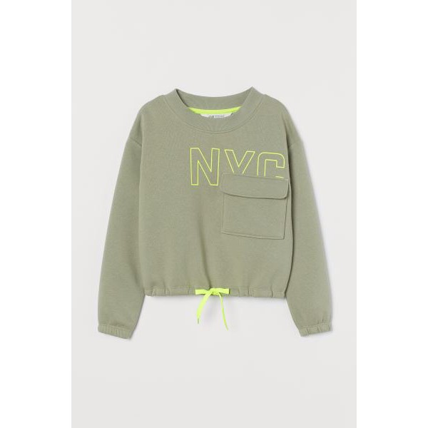 Áo nỉ H&M xanh oliu
