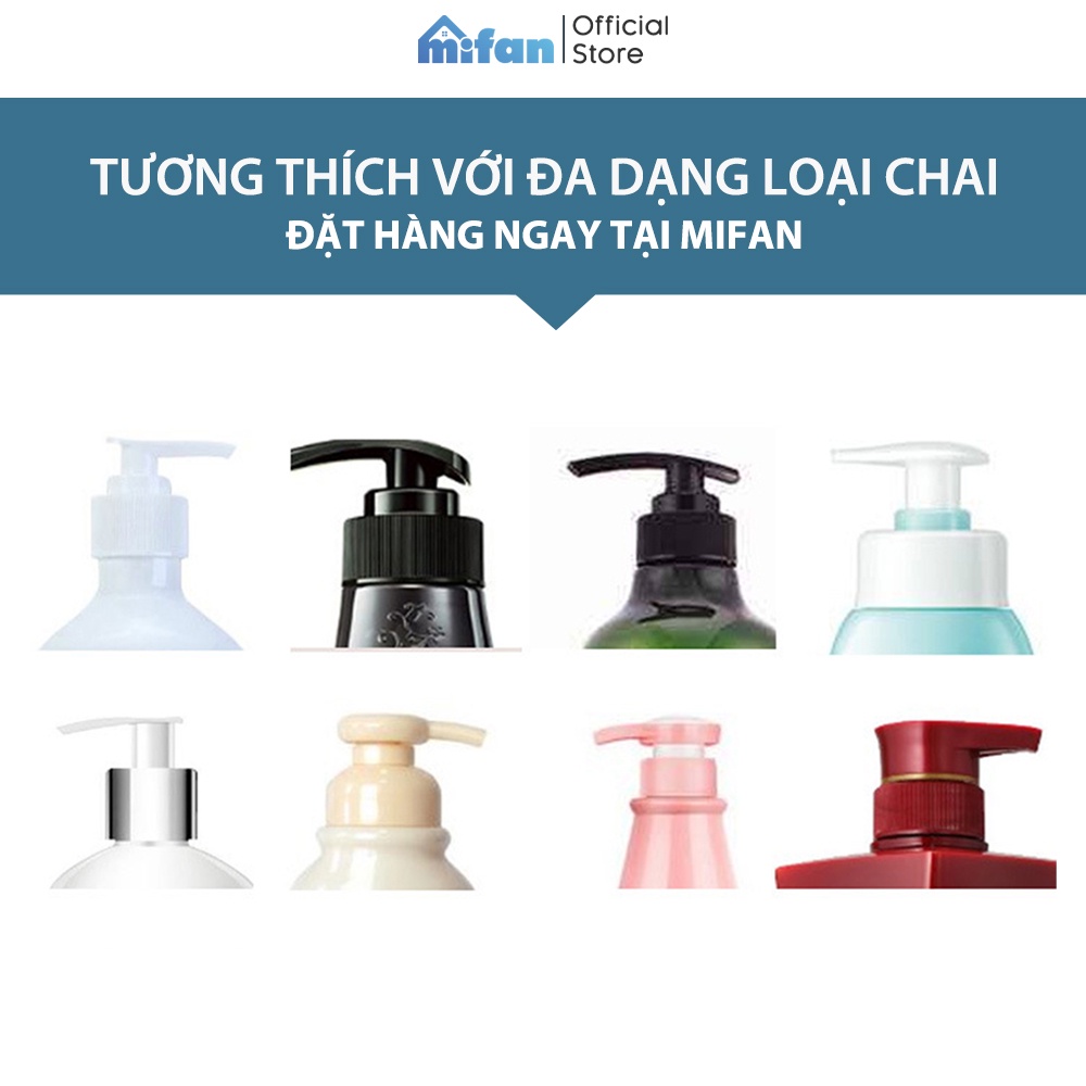 Móc Dán Tường Treo Chai Dầu Gội Đầu, Sữa Tắm, Nước Rửa Tay - Nhựa ABS cao cấp, Miếng Dán Siêu Dính Chịu Lực - MIFAN