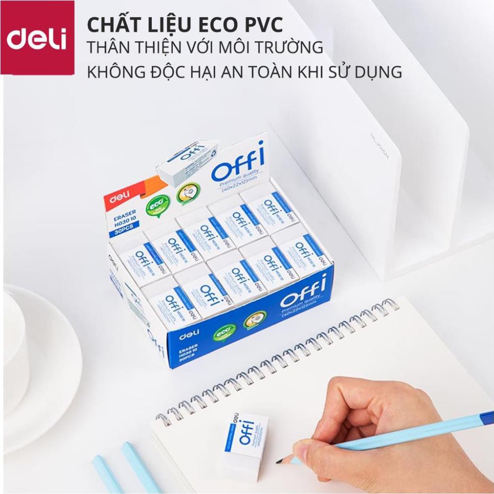 Gôm Tẩy Deli - Trắng - Phù hợp thi trắc nghiệm - 1 chiếc / 2 chiếc - EH03010 [Deli]