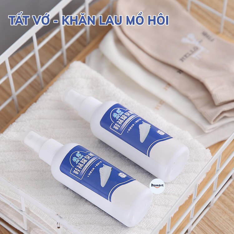 Xịt Khử Mùi Hôi Giày Dép JIE HAI 100ml Xịt Khử Mùi Hôi Chân Dạng Khô Thoáng Mát Chống Hôi