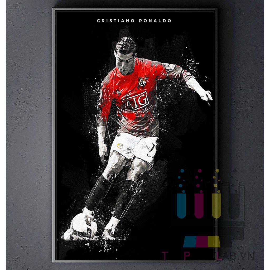 TRANH CANVAS CẦU THỦ BÓNG ĐÁ treo tường in theo yêu cầu - Cristiano Ronaldo CR7 5