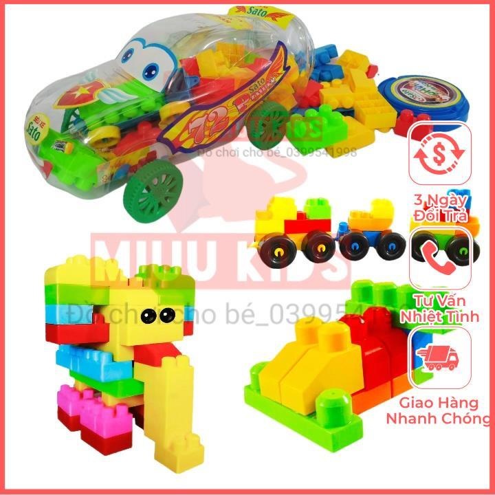 Đồ Chơi Siêu Xe SATO Đựng 48 Chi Tiết Xếp Hình Size Đại Hàng Việt Nam