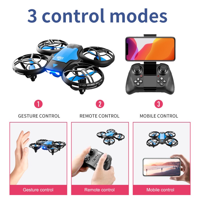 Máy Bay Điều Khiển Từ Xa V8 Mini 500W HD WiFi Fpv