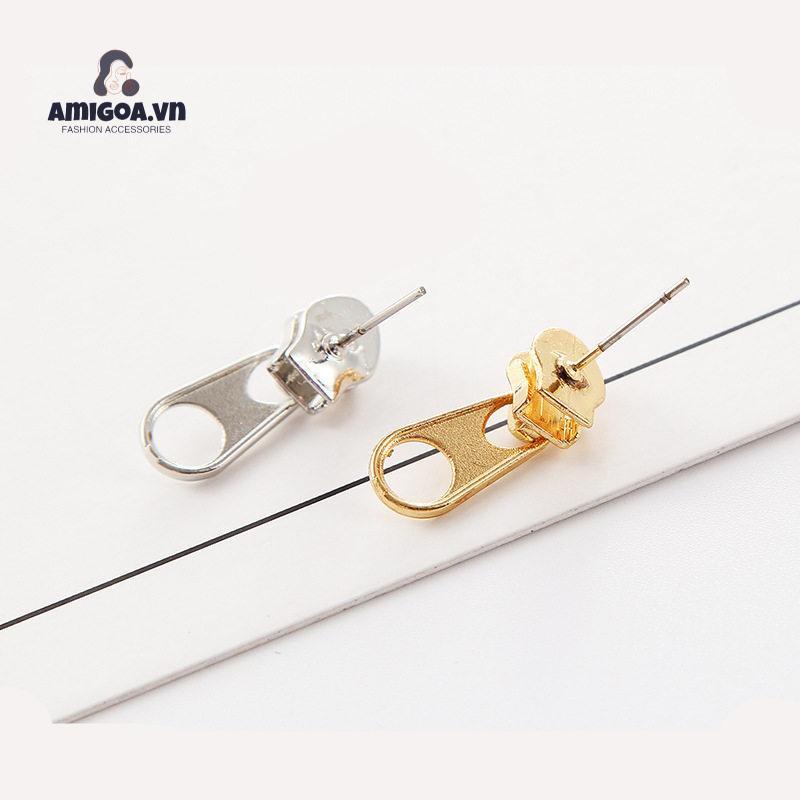 Bông Tai Hình Dây Kéo Độc Đáo Thời Trang