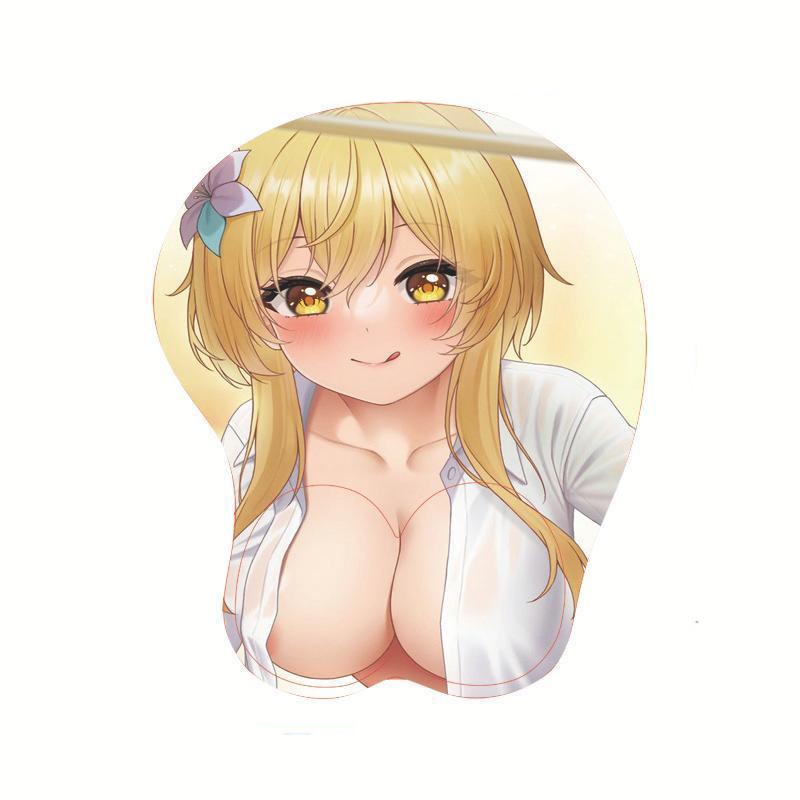 Miếng lót chuột 3D IN HÌNH Genshin Impact Yae Shogun Keqing Ganyu game chibi mềm mại