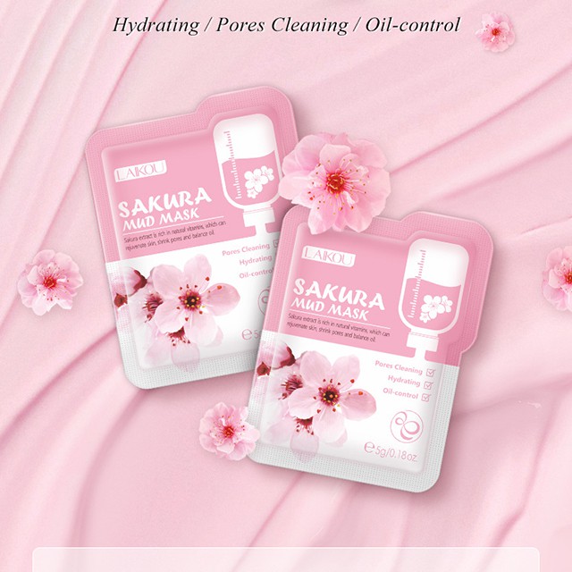 Túi 12 Gói Mặt Nạ Ngủ Hoa Anh Đào Sakura Mud Mask Laikou