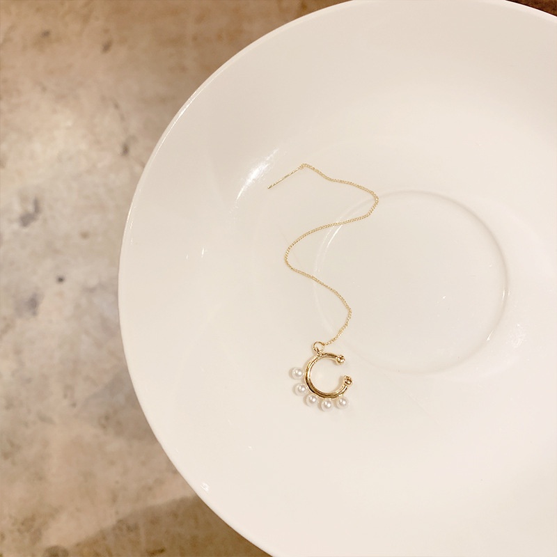 Khuyên Tai Đính Hạt Ngọc Trai Không Đục Lỗ Kiểu Hàn Quốc Ngọt Ngào Cho Nữ