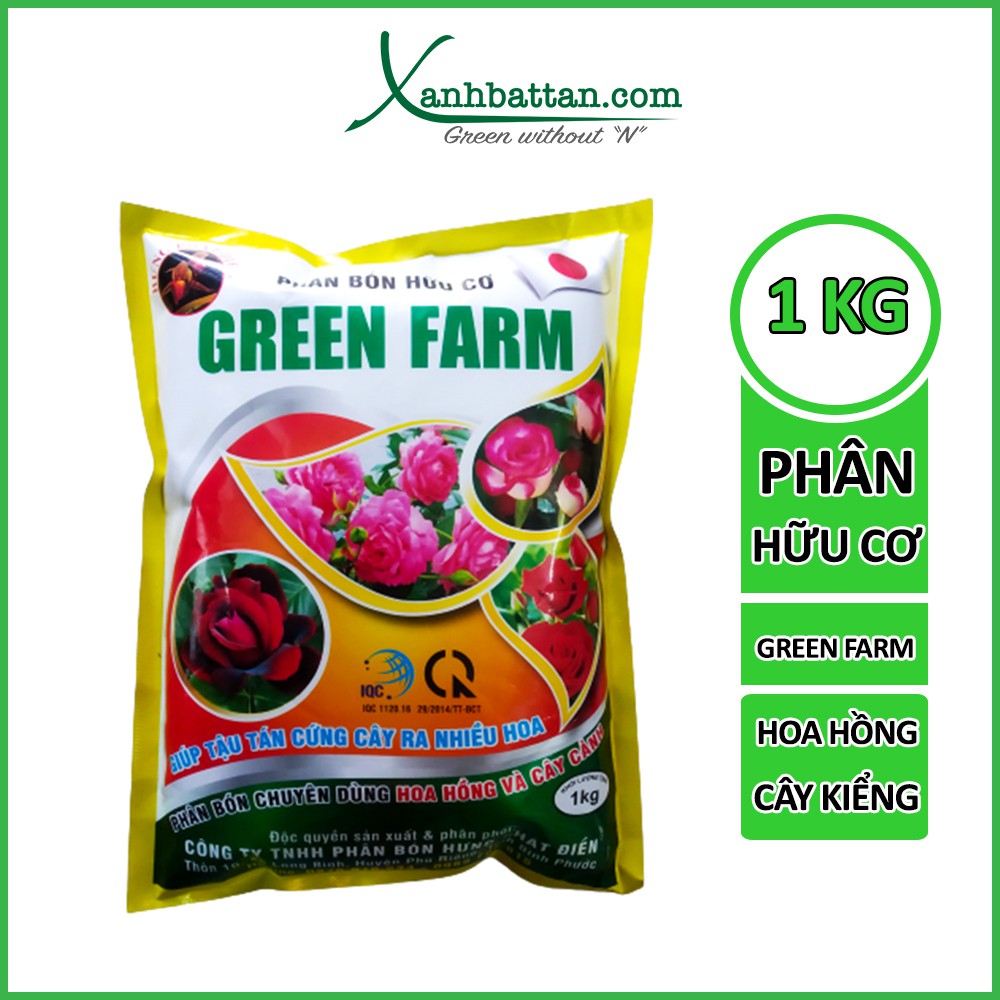 Phân Bón Hữu Cơ Hoa Hồng - Cây Kiểng Green Farm Túi 1 Kg