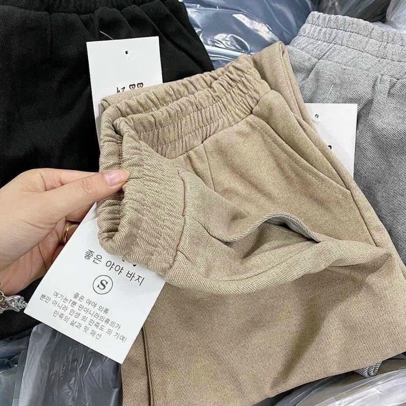 Quần baggy dạ cạp chun
