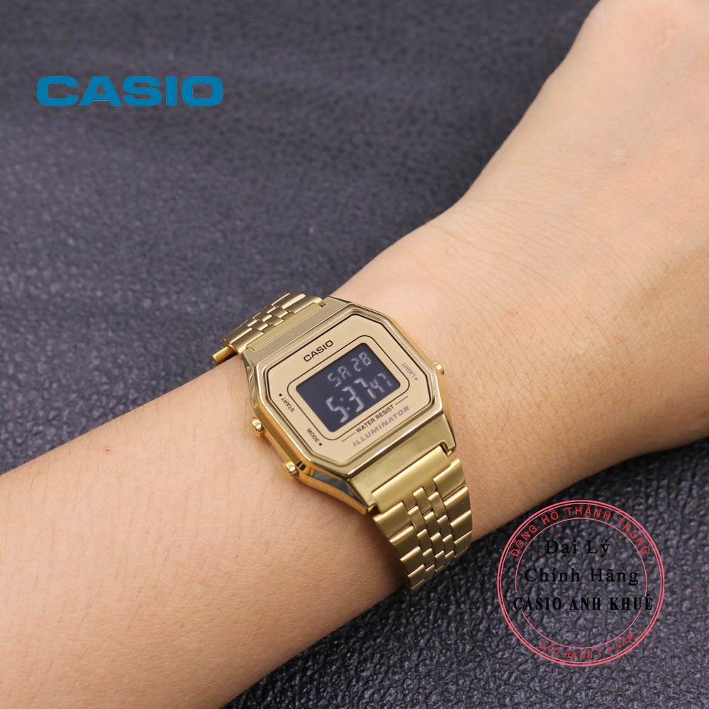 Đồng hồ điện tử nữ Casio Vintage LA680WGA-1BDF dây kim loại