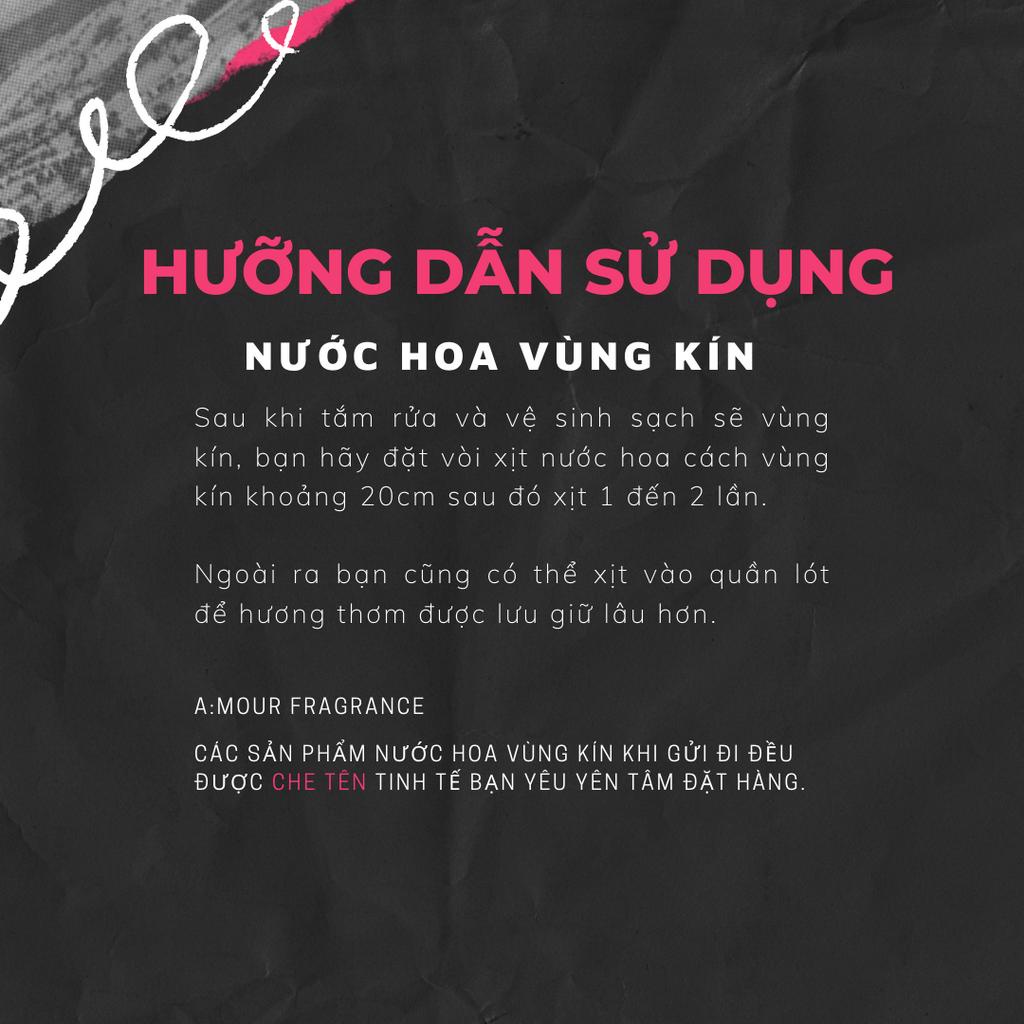 Nước Hoa Vùng Kín Nam Amour, Nam Tính, Lôi Cuốn, Bí Ẩn, Thơm Lâu 10ml - Dạng Xịt