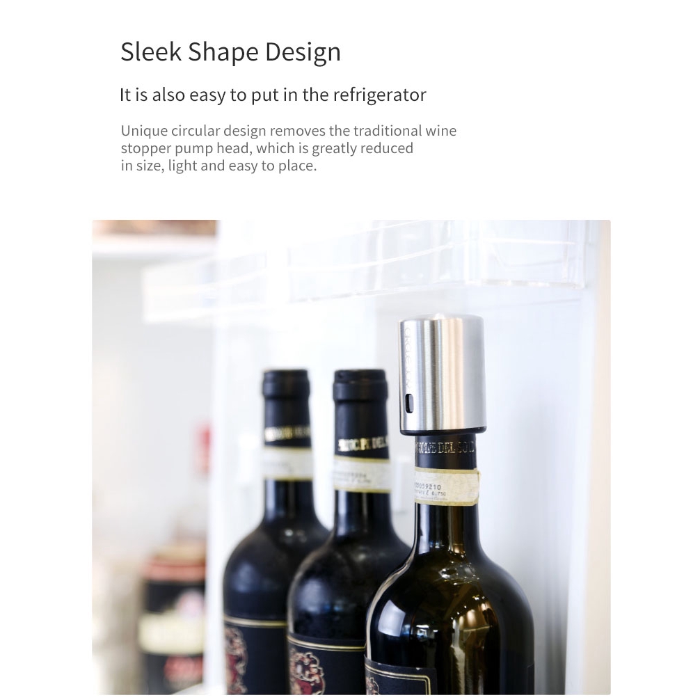 Nút Chặn Chai Rượu Vang Thông Minh Bằng Thép Không Gỉ Xiaomi Mijia
