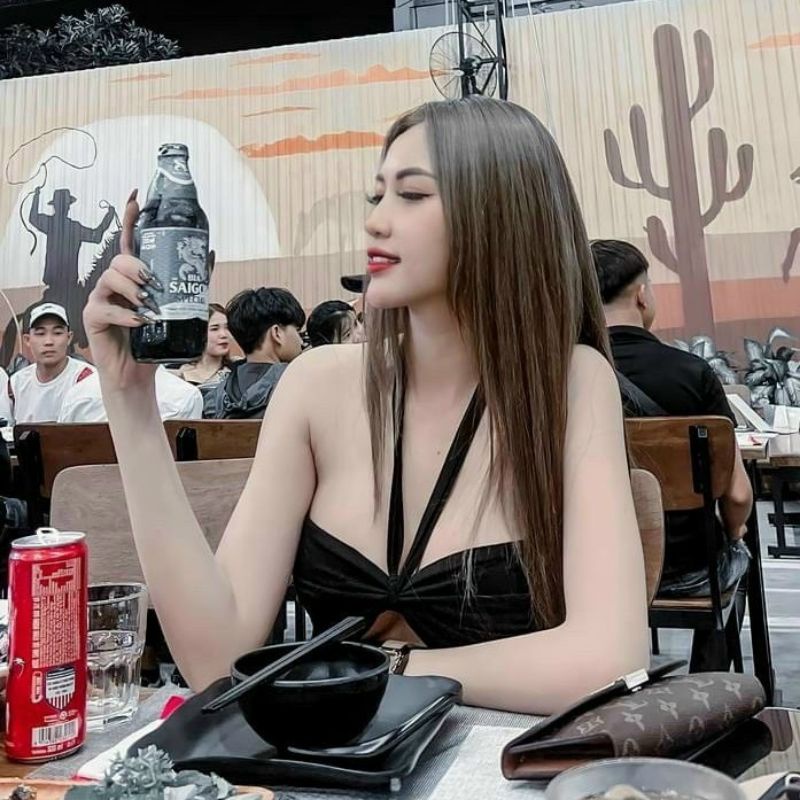 ÁO KIỂU THẮT DÂY SIÊU XINH ĐEN/NUDE | BigBuy360 - bigbuy360.vn