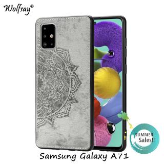 Ốp điện thoại phối vải in hình hoa văn đẹp mắt dành cho Samsung Galaxy A71