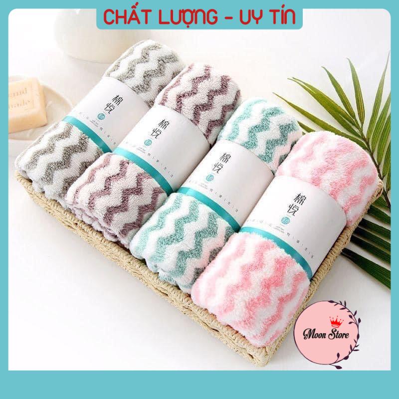 Khăn lau mặt Hàn Quốc sợi bông lông cưu mềm mịn 50x30cm