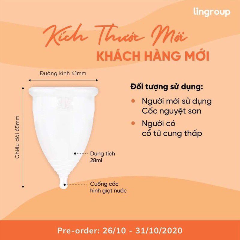 Cốc nguyệt san lincup mỹ hàng chính hãng