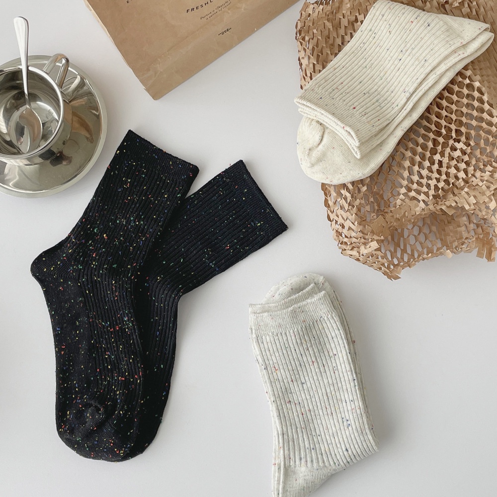 Tất/vớ trơn cao cổ màu muối tiêu