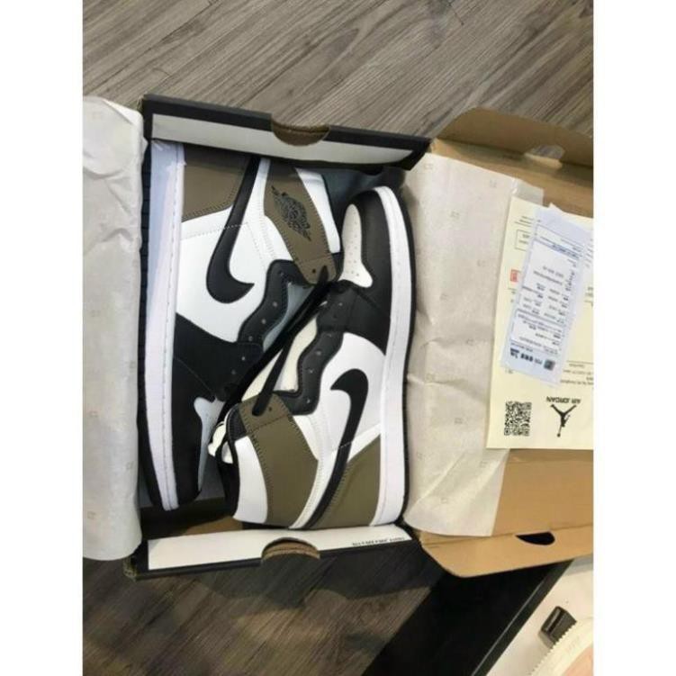 Giày Sneaker Jordan 1 Nâu Đen Cao Cổ, Giày JD1 Gót Nâu Cao Cổ Nam Nữ mới nhất