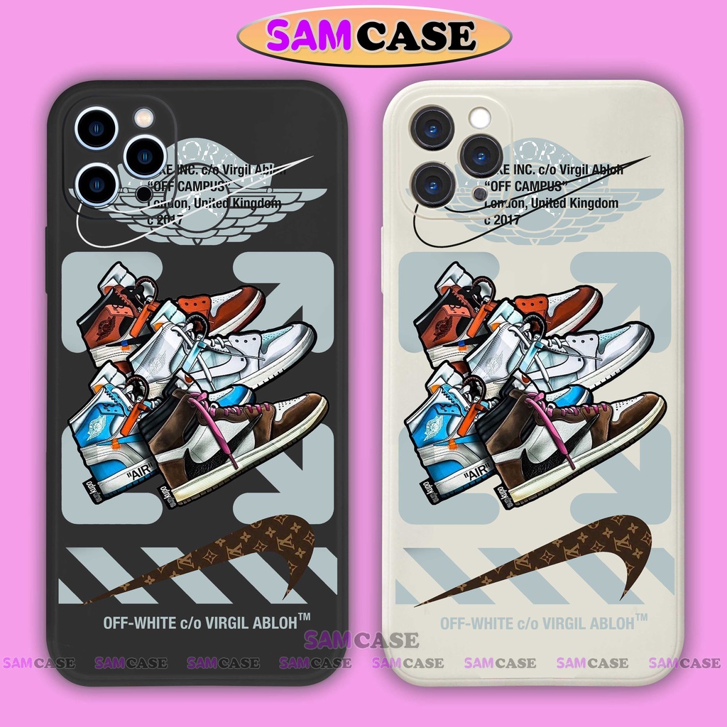 Ốp lưng điện thoại iPhone Nike cạnh viền vuông silicon dẻo bảo vệ camera ip 6/6s/7/8/X/XS/XR/11/12/13/14 Pro Plus Max