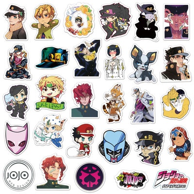 Bộ 10/50 nhãn dán bằng PVC chống nước hình Jojos Bizarre Adventure trang trí máy tính xách tay /xe hơi (có bán lẻ)