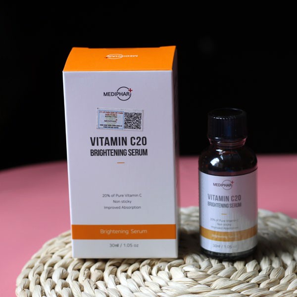 Serum Vitamin C20 Mediphar Giảm Nhăn Chống Nám Làm Sáng Da Brightening Mediphar 30ml - Khongcoson