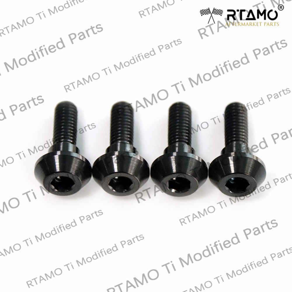 Rtamo Gr5 Titanium Alloy Yanaha Honda Brake Disc Rotor Bolt Disc Nut Fasteners M6×20 for Motorcycle Scooter Parts Available