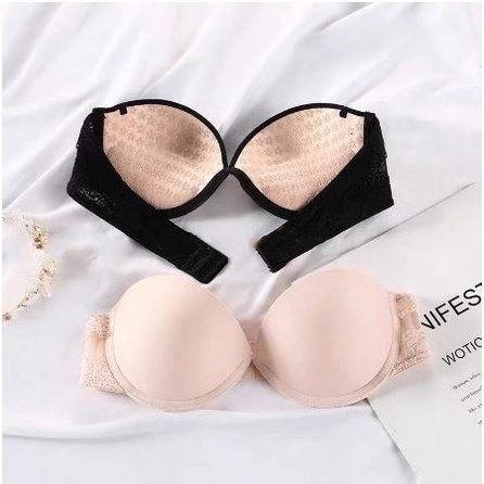 Áo lót nữ Embra trơn phối lưng ren có gọng đệm mỏng hình sao nâng ngực tự nhiên EBALCG30