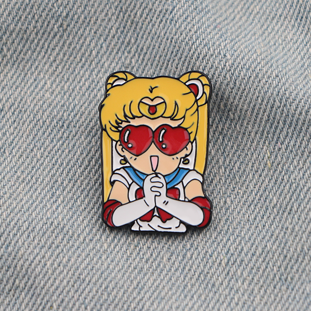 SAILOR MOON Ghim Cài Áo Hình Thủy Thủ Mặt Trăng Dễ Thương