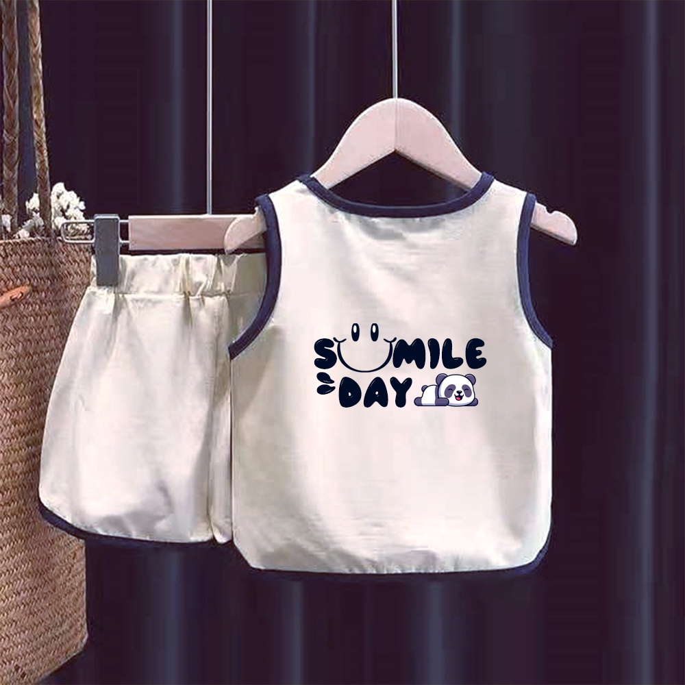 Đồ Bộ Bé Trai Bé Gái Quần Áo Ba Lỗ BabyBoo Cotton Tici Thoáng Mát Thấm Hút Mồi Hôi Hình Smile - PiBo Store