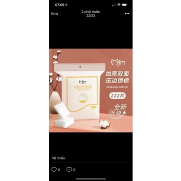 BÔNG TẨY TRANG COTTON PADS 222 MIẾNG
