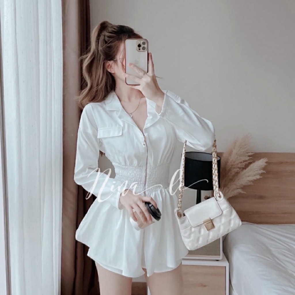 set  đồ nữ  áo cổ vest chun eo, bộ đồ nữ công sở cá tính. | BigBuy360 - bigbuy360.vn