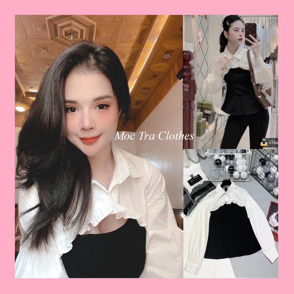 Áo sơ mi nữ dài tay Loại 1 thiết kế phối bèo tay bồng tiểu thư siêu xinh, Áo kiểu nữ công sở trẻ trung thanh lịch