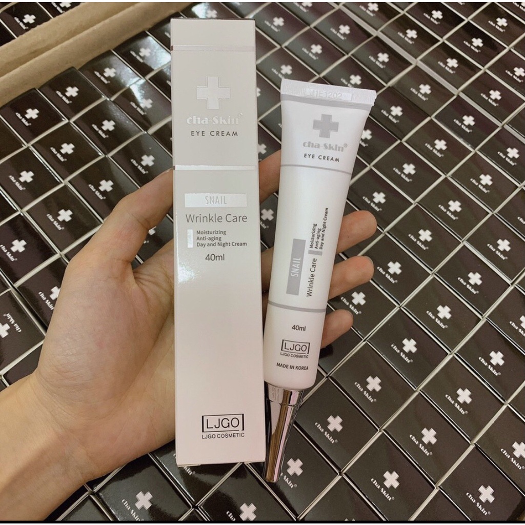 Kem dưỡng mắt giảm quầng thâm mắt Cha Skin Snail Wrinkle giảm thâm cấp ẩm làm sáng vùng da mắt Mya Cosmetic