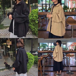 [SIÊU NGẦU] Áo khoác kaki unisex phom rộng tay phồng sẵn 2 màu (Sỉ từ 5sp bất kì)