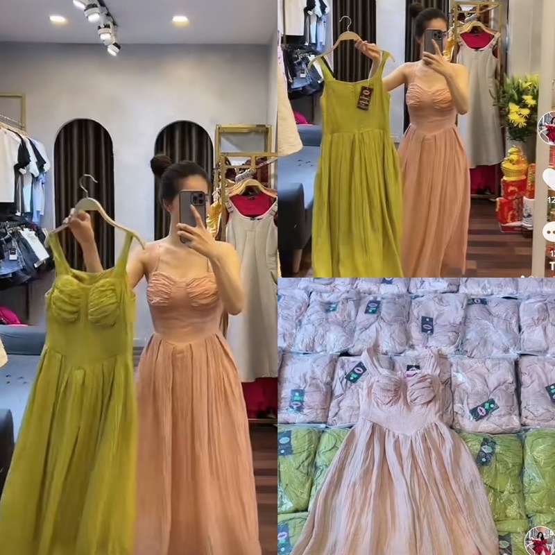 Đầm Nữ Dạo Phố ,Đầm Maxi Đi Biển Đi Chơi Dáng Dài Mút Ngực Vải Voan Lụa Cao Cấp