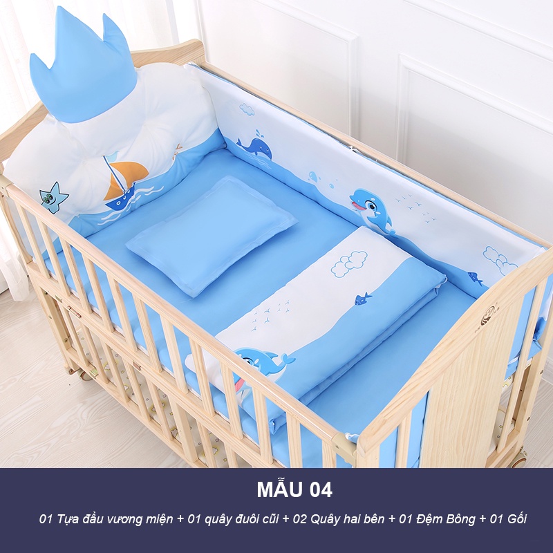 Quây Vải 6 Chi Tiết Cho Cũi Gỗ Honalife, Umo, Genmama,Chilux