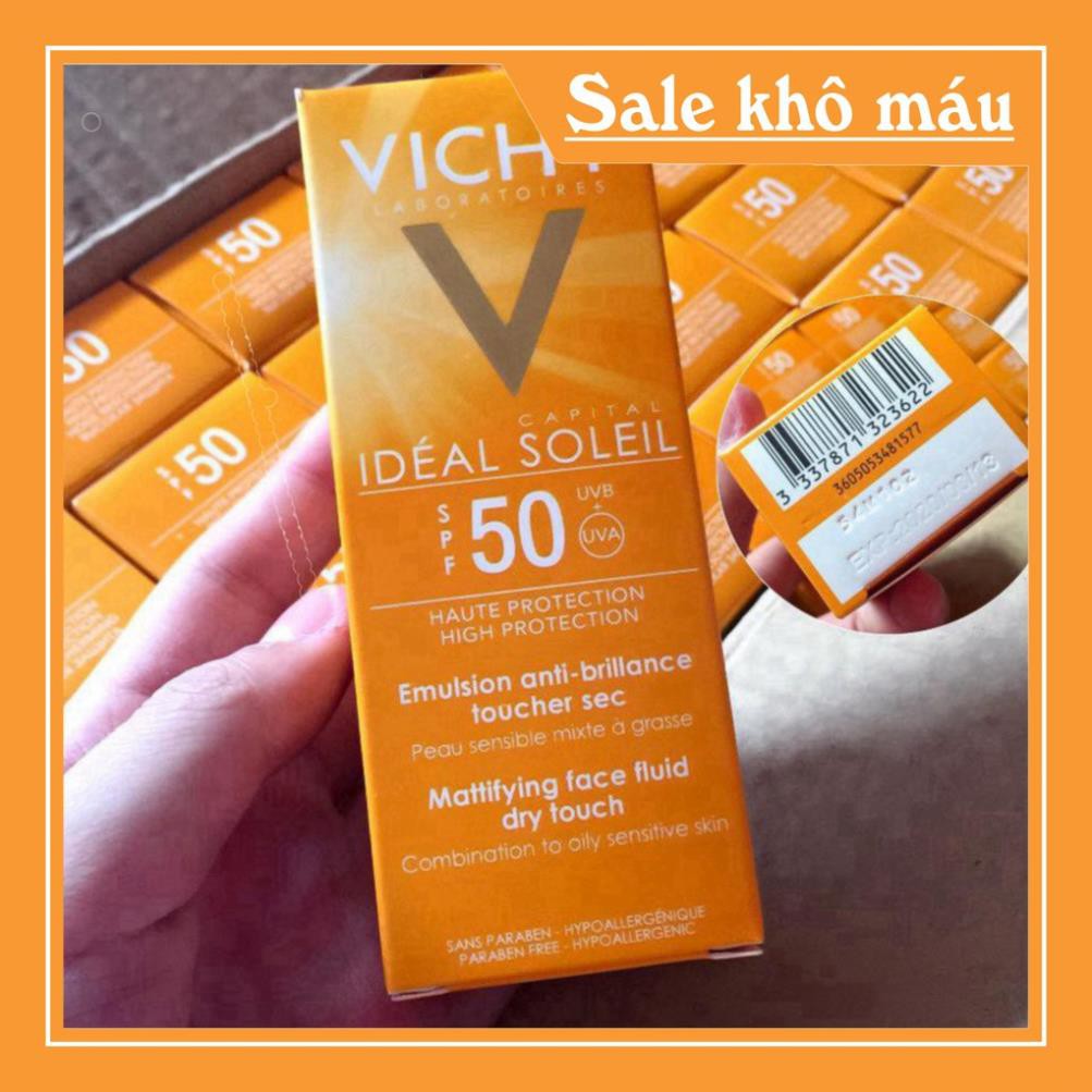 [50ML] Kem Chống Nắng Không Gây Nhờn Rít Không Màu SPF50 Vichy Capital Soleil - Cam Kết Mỹ Phẩm Chính Hãng