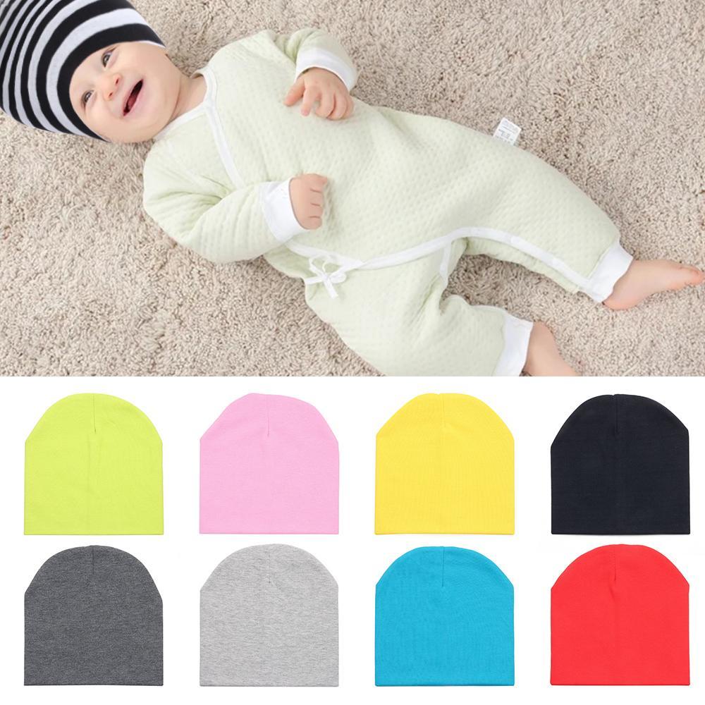 Mũ Beanie Cotton Mềm Mại Nhiều Màu Cho Bé