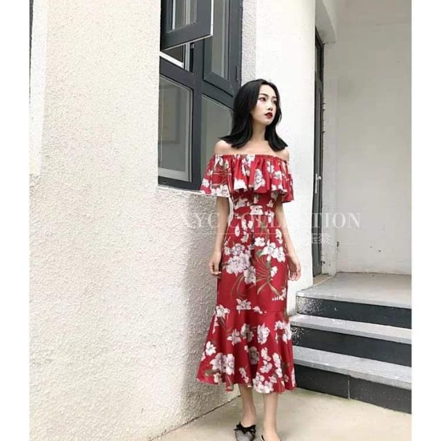 Đầm voan hoa combo chọn live