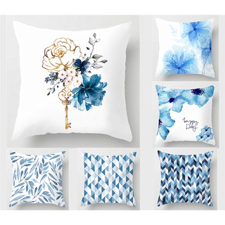 Vỏ áo gối màu xanh dương kích thước 40x40/45x45/50x50/60x60 dùng trang trí
