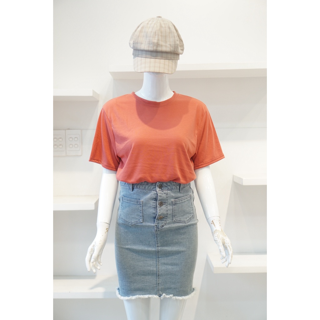 Áo phông trơn cotton ngắn tay cổ tròn thời trang 096 sale