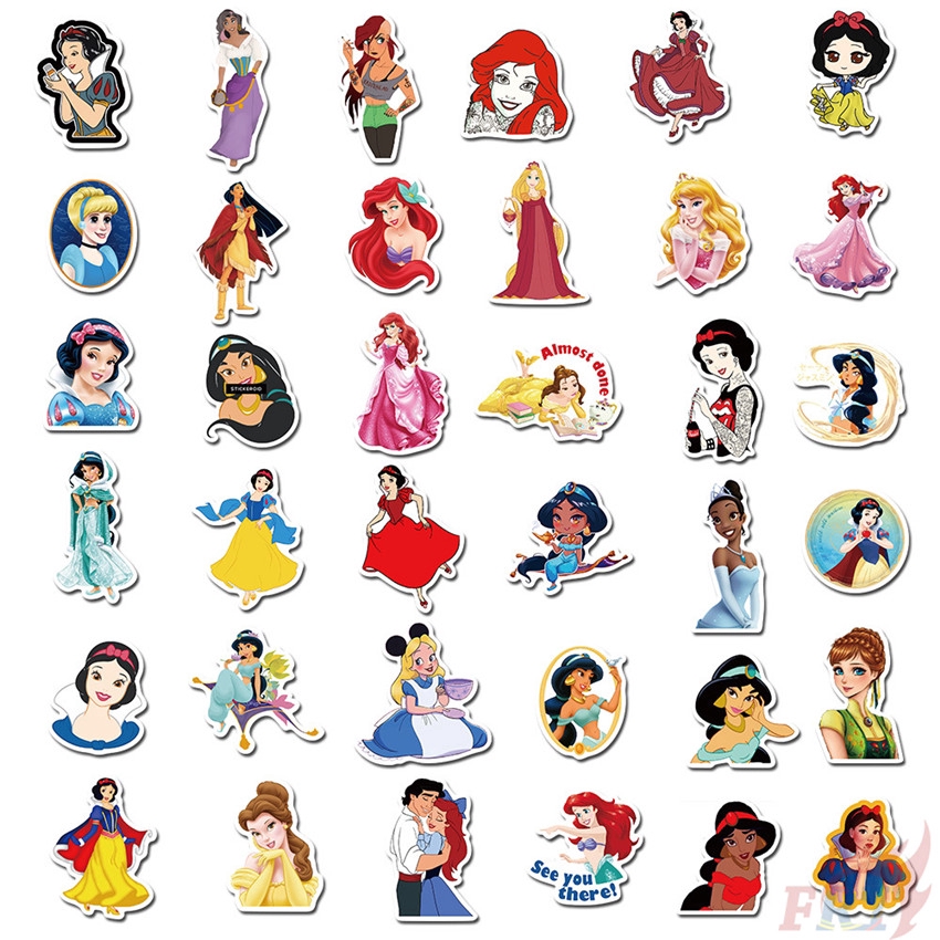 Set 100 Sticker Dán Trang Trí Hình Công Chúa Disney