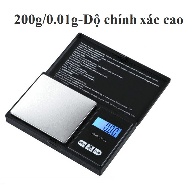 ◕❀▨Cân tiểu ly, điện tử mini bỏ túi độ chính xác cao 200g/0.01g , thực phẩm