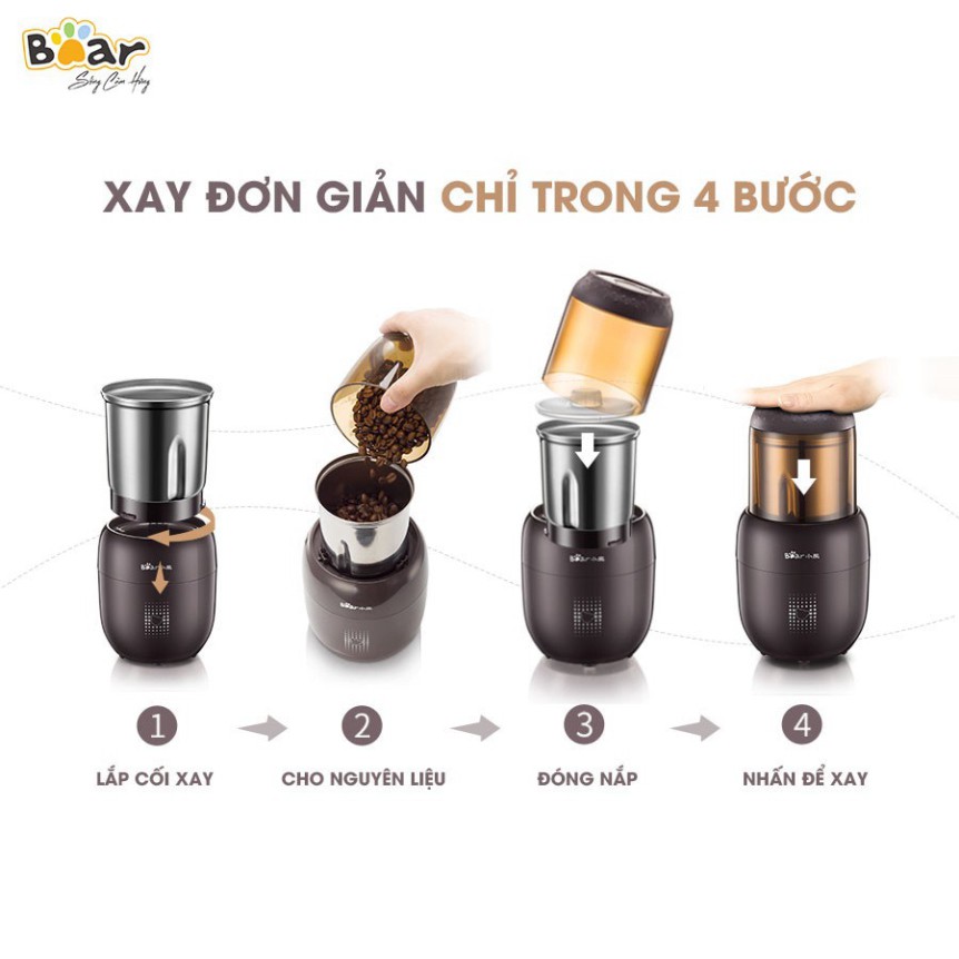 Máy xay thực phẩm khô Bear FSJA03D1S Bản Quốc Tế Tiếng Anh Hàng chính hãng